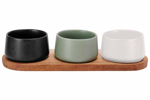 Bites Set Apéro 3 bols + plateau bois